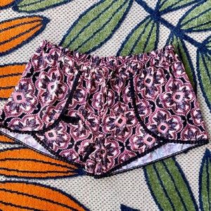 Pink and black paisley ladies shorts